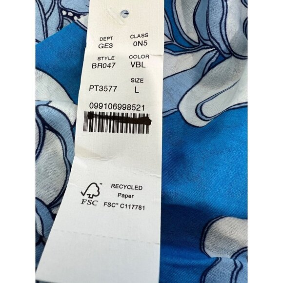 New J Crew Size L Convertible beach dress blue Linear peony Bow Vivid Blue BR047 - Picture 11 of 14